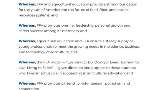 Mayor proclaims National FFA Week for Feb. 21-28, 2026