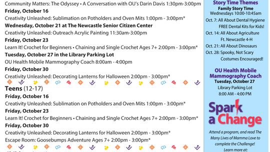 Newcastle Public Library October Programs