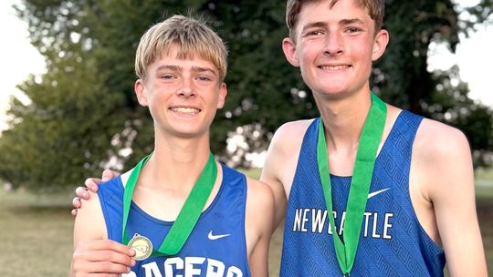 Newcastle runners Jackson Stevens and Karsten Stevens