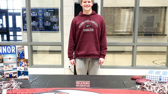 Newcastle swimmer Connor Leader recently signed a letter of intent to swim for Oklahoma Christian University