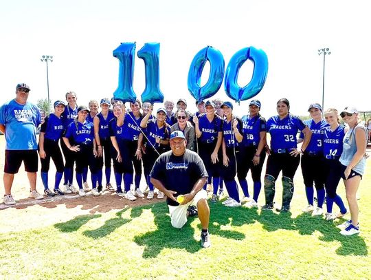 1,100 career softball wins