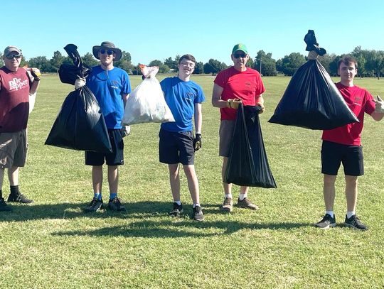 Cleaning Veterans Park after the Fest