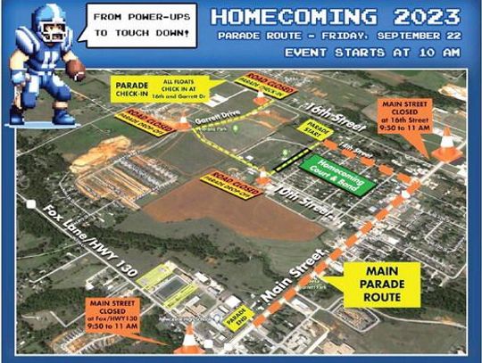 Homecoming parade at 10 a.m. Sept. 22 on Main St. in Newcastle