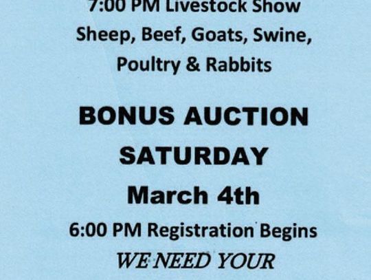 Newcastle Livestock Bonus Auction, show help pay for students’ animal projects