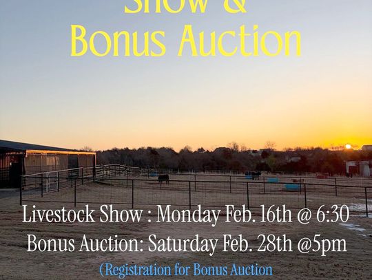 Newcastle Livestock Show is Feb. 16, Bonus Auction seeks support, is Feb. 28