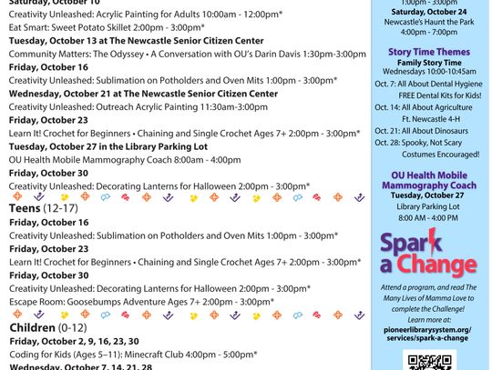 Newcastle Public Library October Programs