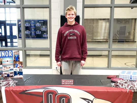 Newcastle swimmer Connor Leader recently signed a letter of intent to swim for Oklahoma Christian University