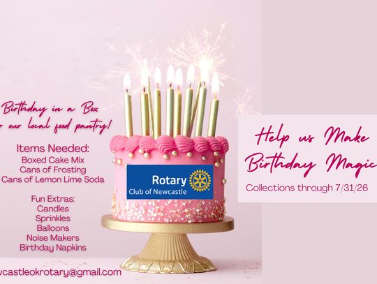 Rotary beginning Birthday Blessing Box for families in need