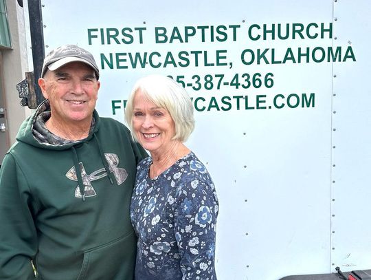 Trailer full of donated non-perishable items