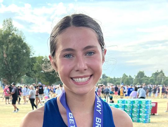 Winning medals after running the 5K course at the Bethany Broncho Cross Country Invitational September 14 were Hayden Allen