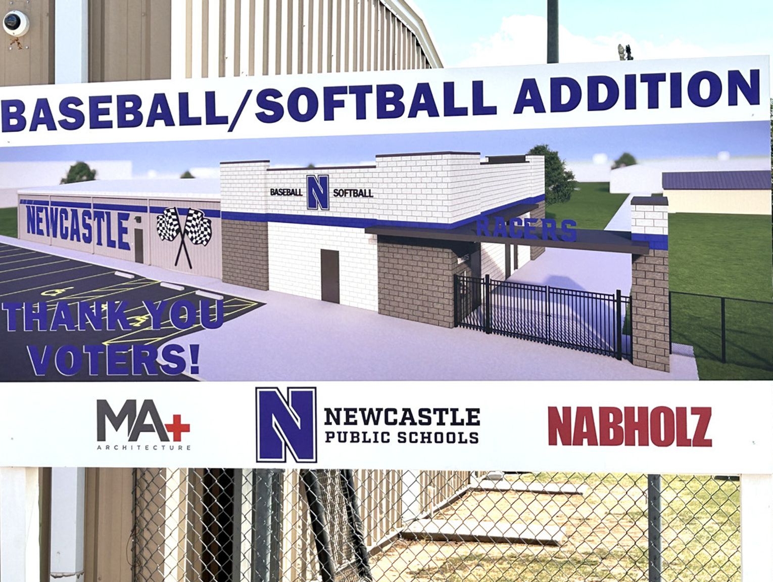 Architect’s rendering of new ball field addition