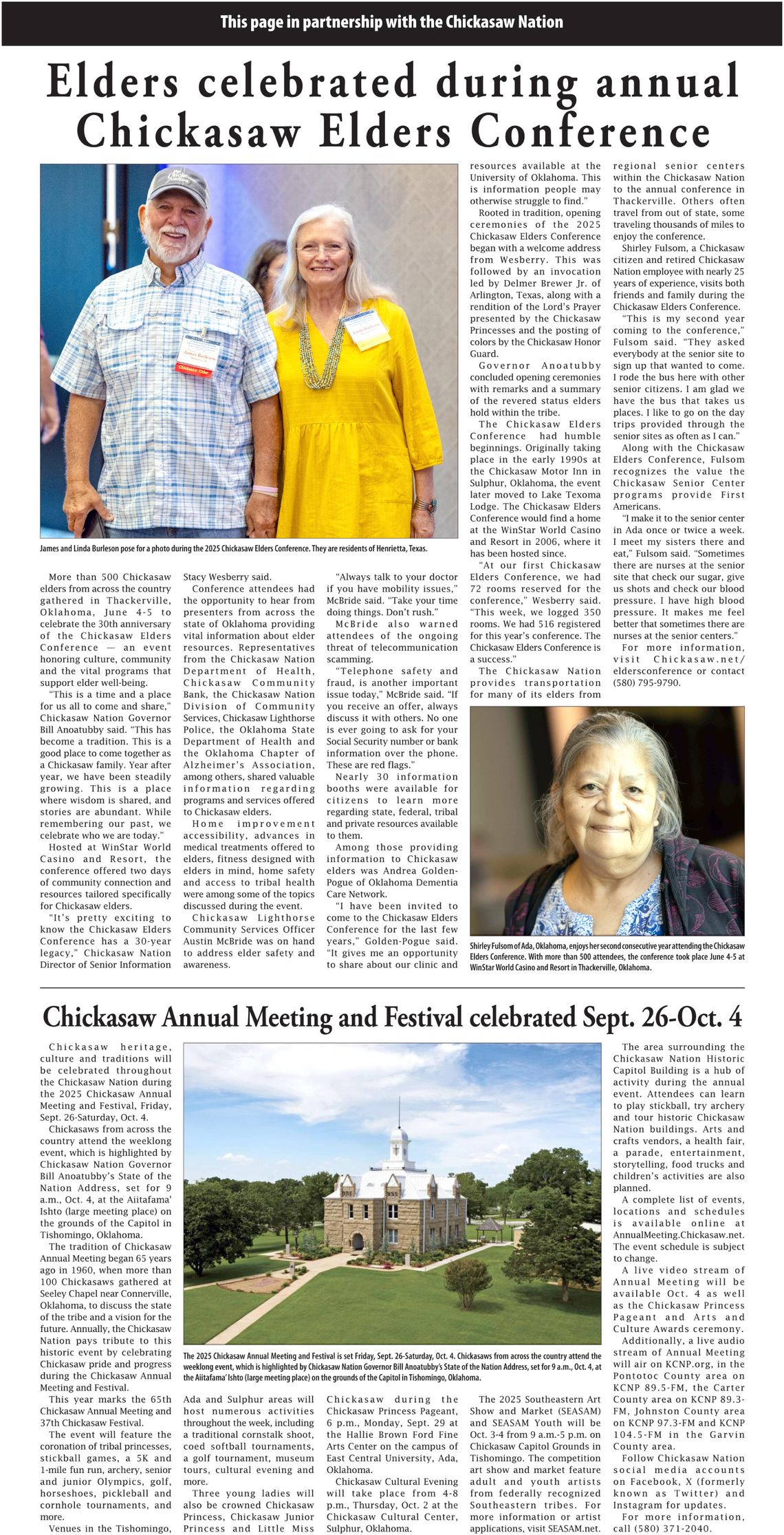 Chickasaw Nation news for the week of August 28