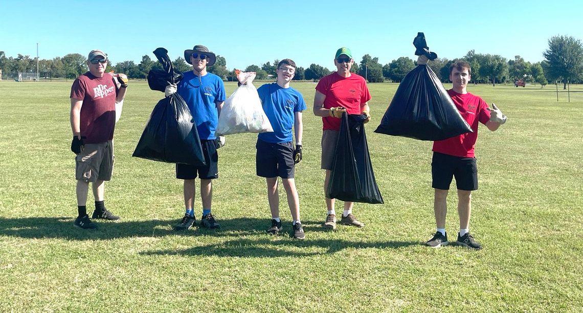 Cleaning Veterans Park after the Fest