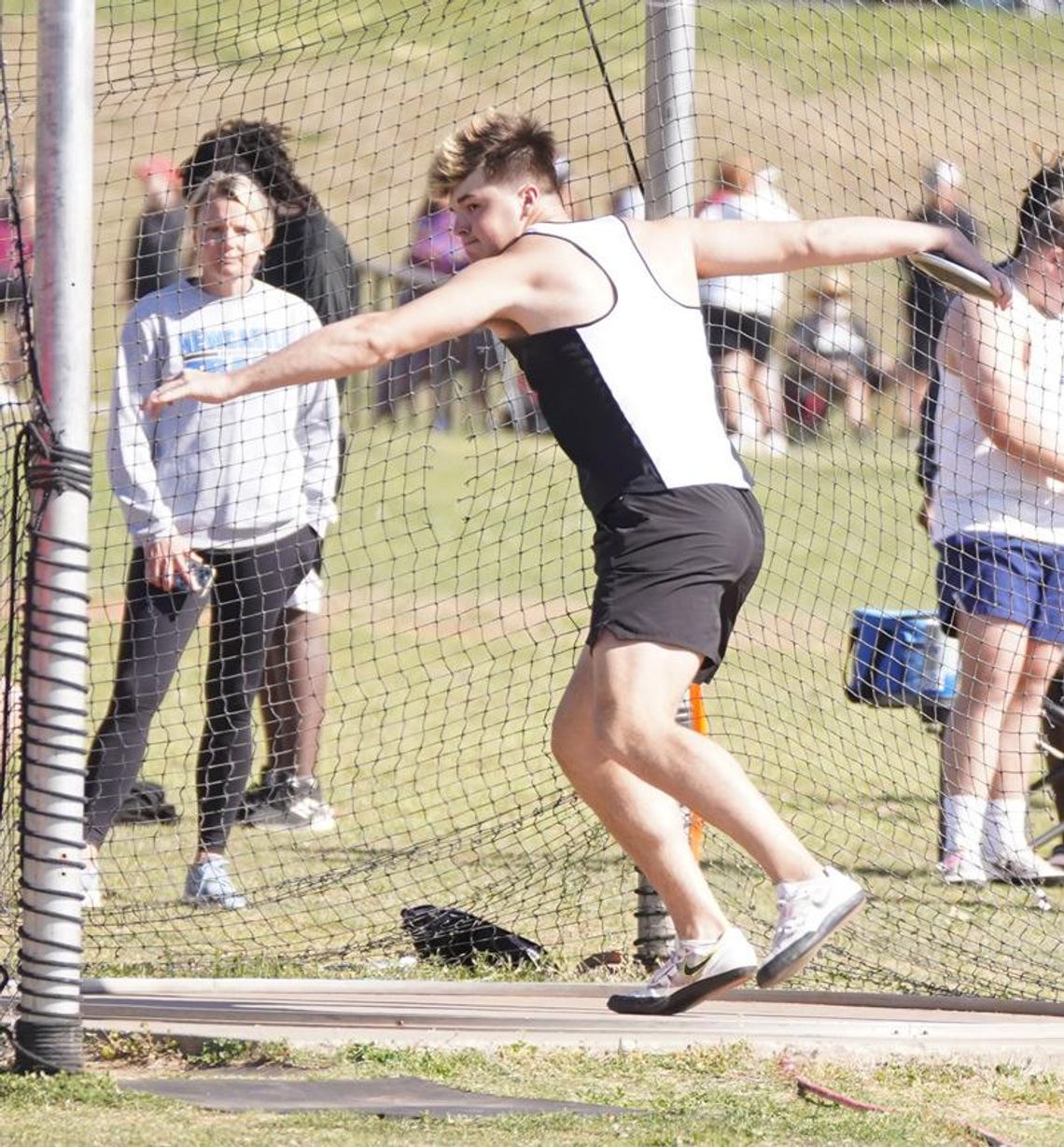 Hunter Barry placed sixth in discus at the Yukon Track Meet