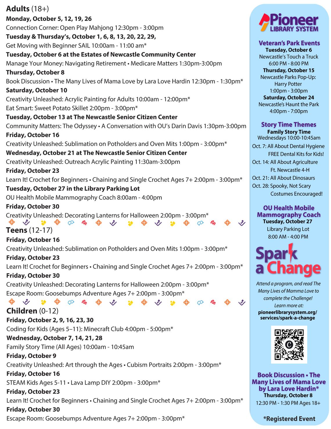 Newcastle Public Library October Programs