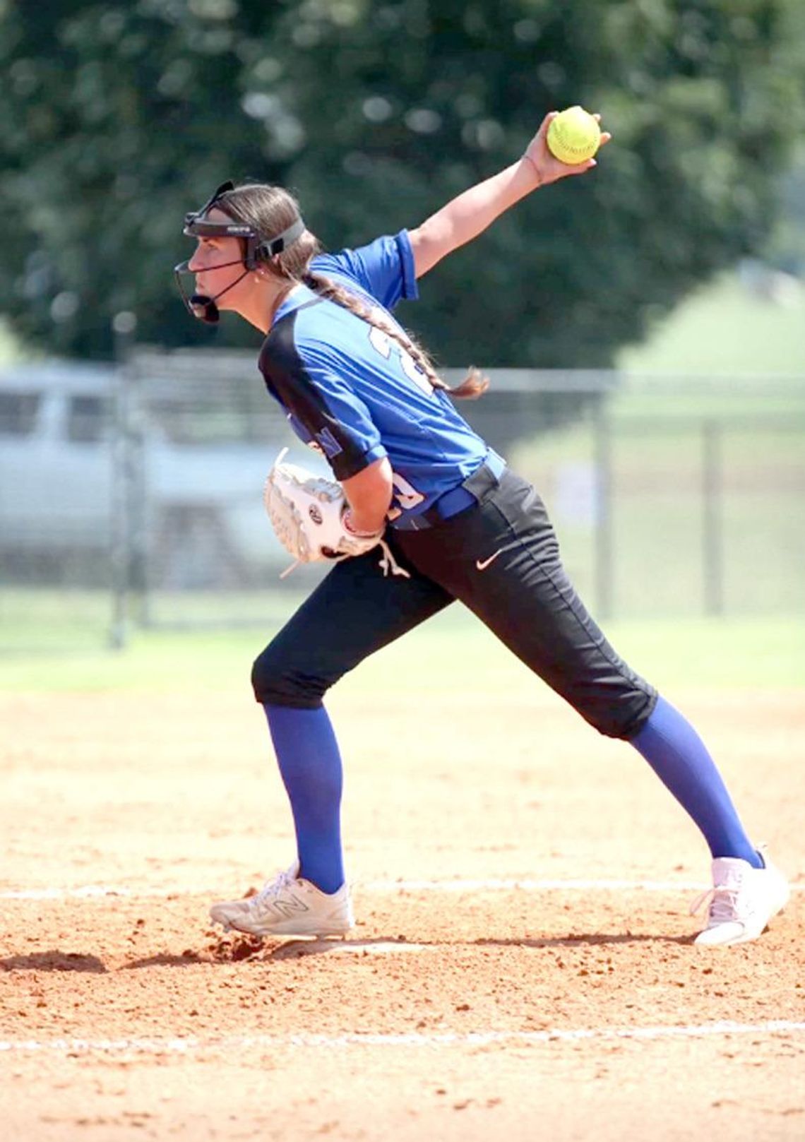 Newcastle’s Aubree Ferguson prepares to unleash a pitch during action at Tulsa over the weekend