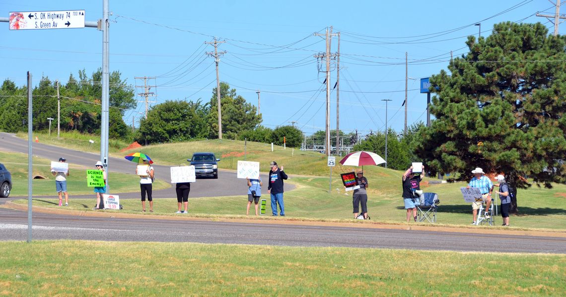 Protesters make statement as Congressman Cole visits Purcell