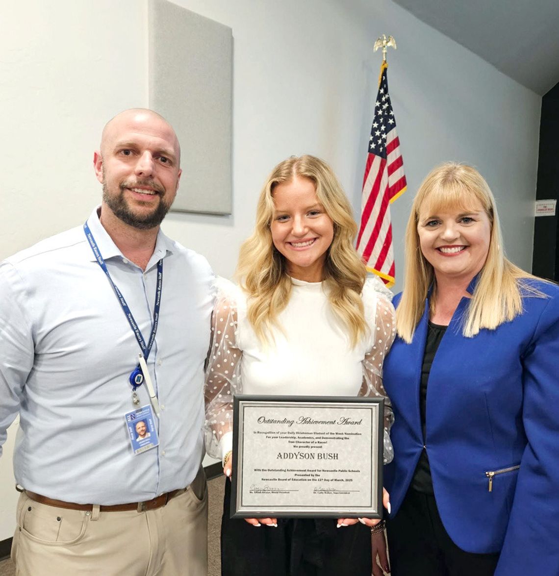 Recognition at the NPS Board of Education meeting