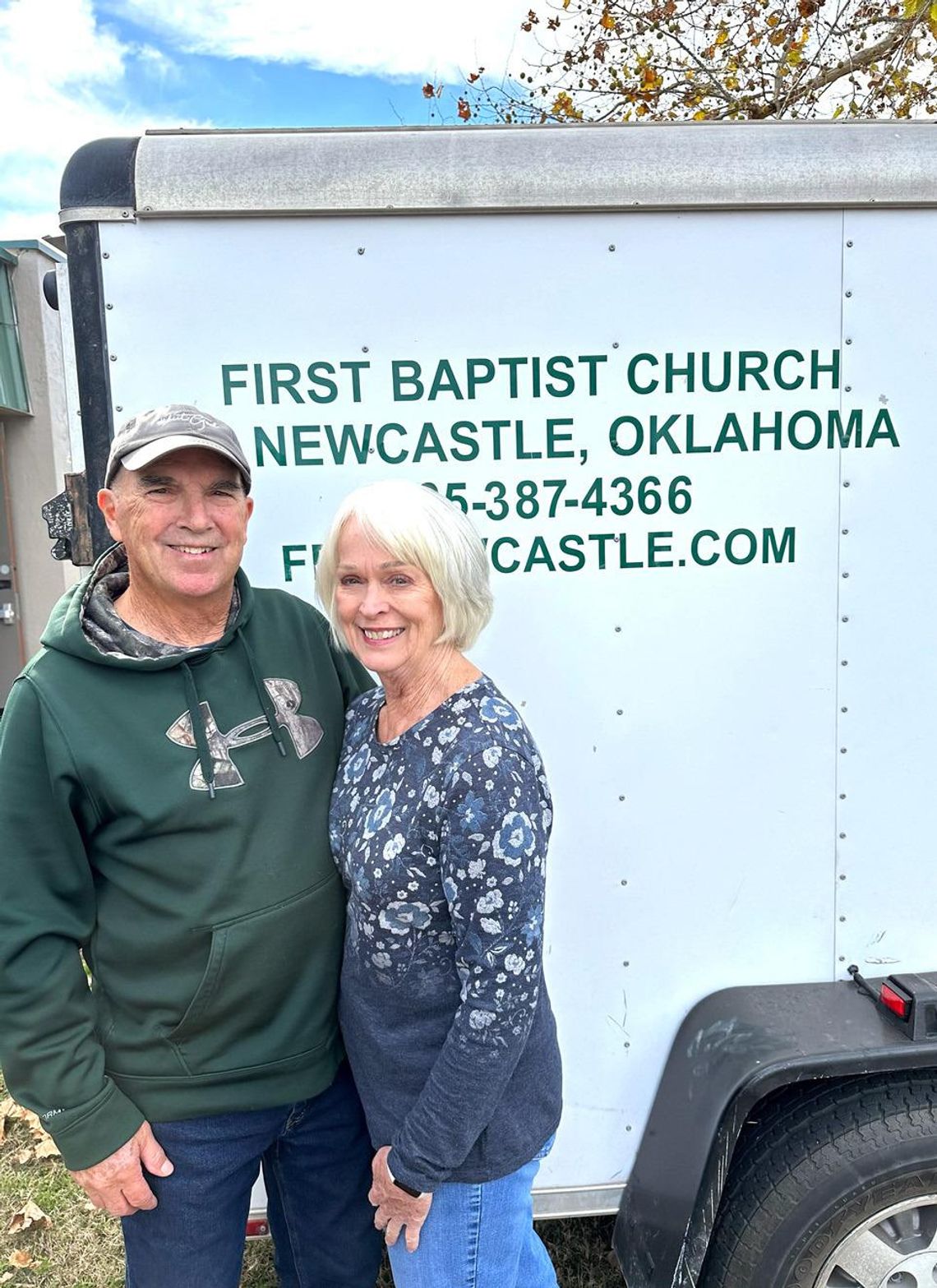 Trailer full of donated non-perishable items