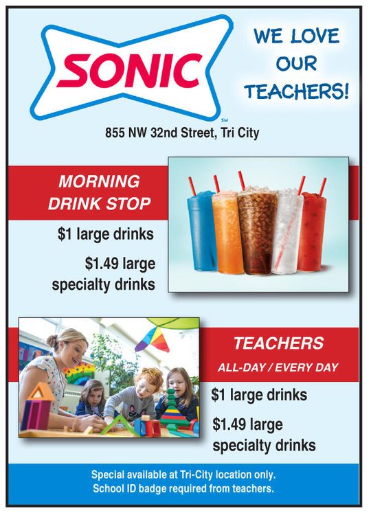 Sonic Tri City Drink Special