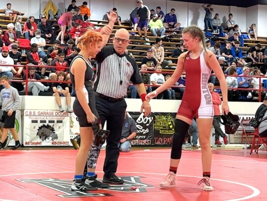 Addison Schuringa gets the win at Pauls Valley on her way to a first-place tournament finish. • photo provided