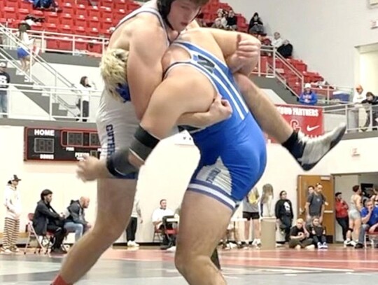 Randy Nix, wrestling at 215 for Newcastle, placed third at the Carl Albert Tournament January 13-14. He also had wins in his matches against Douglass and Tuttle. • photo provided