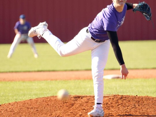 • photo by Vickie Crossley Newcastle’s Jeffrey Sargent tosses in a strike for the Racers during a game against Purcell.