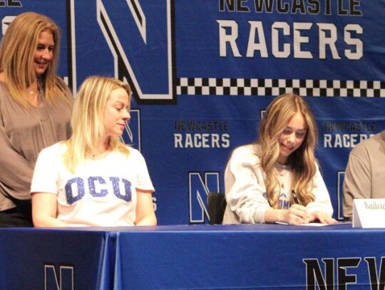 Newcastle cheerleader Kaleigh Knight signed a National Letter of Intent to cheer at the University of Central Oklahoma in Edmond. • photo provided