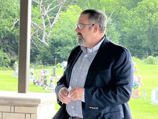 Mayor Karl Nail (far right) provided a short speech at the 2023 Memorial Day Remembrance on Monday at Newcastle Memorial Gardens, 2345 S. Main Street. The event was led by the Tony K. Burris VFW Post 368 and the local American Legion. • photos courtesy 