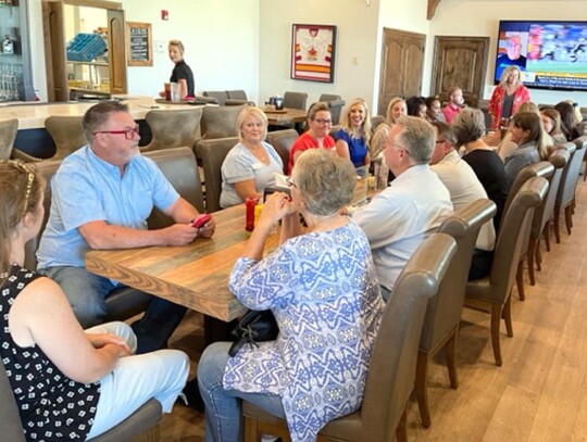 Several area folks attended the August Multi-Chamber Business Bites, hosted by the Blanchard Chamber of Commerce August 17 at the Wintercreek Golf Course Clubhouse in Blanchard. • photo submitted