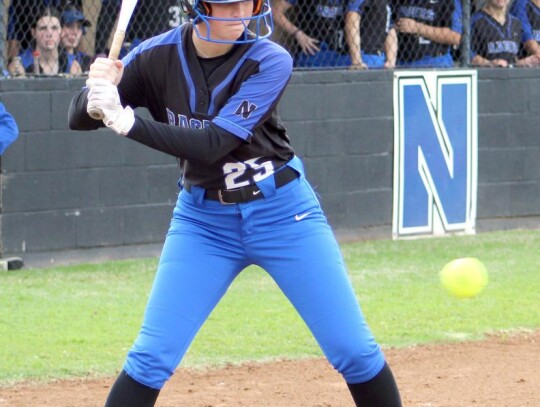 Newcastle’s Meredith Strange takes her turn at bat for the Racers during a recent game. • photo by Lisa Smith-Longman