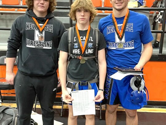 Maddyx Snow (215) placed 3rd at the Lexington Tournament. Gage Stark (113) placed 1st, and Shane Lovejoy (190) placed 1st. Not pictured, but also placing was Jace Pierce (106), 4th; Jaxon Mitchell (144), 5th; Ryder Cruz (15), 4th; Jaron Webb (215), 4th; a