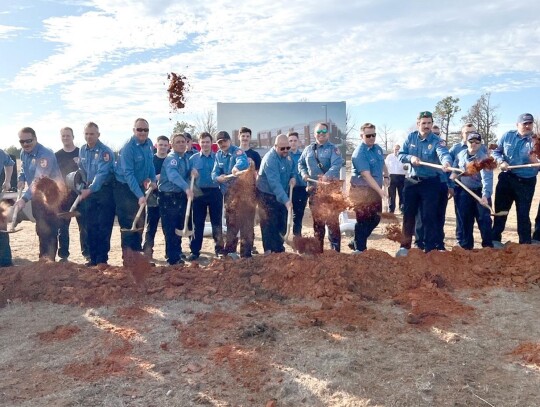 A groundbreaking was held for Newcastle’s new Fire Station 1, nearly completed on Main Street just south of State Highway 130. Firefighters toss dirt to celebrate the beginning of the construction process on the $9.8 million facility. • Pacer file pho