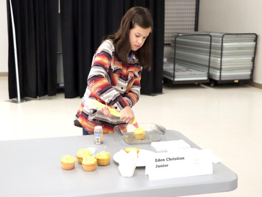 Eden Christian tops her cupcake creation while participating in the Cupcake Wars. • photos provided