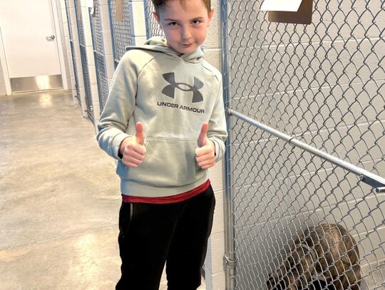 Newcastle resident Maverick Elcyzyn was among residents taking a tour of the new Newcastle Animal Shelter on its grand opening day.