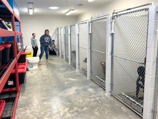 Newcastle resident Tiffany Elcyzyn and her son Maverick were given a tour of the new facility by Animal Control Officer Tyler Brasseaux.