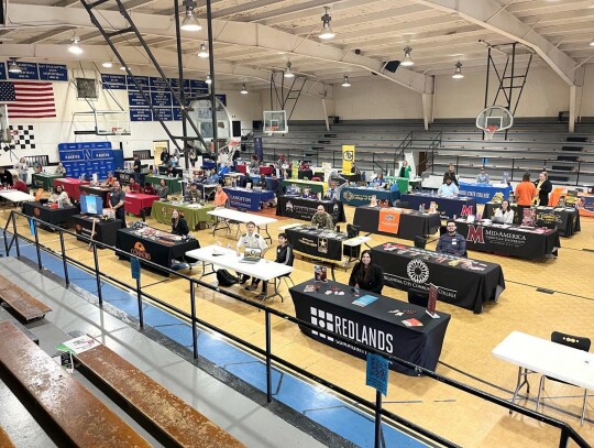 • photos provided A Career Fair held march 28 at Newcastle High School had 46 institutions, tribes and military, for students in grades 9-12 to go through. Pioneer sponsored a lunch for attendees. Director of College and Careers Nikki Gayler and Assista