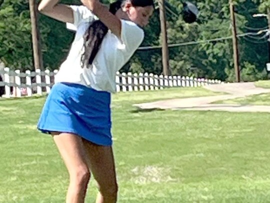 Haylee James shows her backswing at Regionals last week. She earned the right to play at the State Tournament. • photo provided