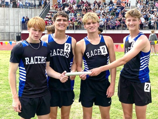 Boys 4x8 Relay (Rhett Carter, Luke Perkins, Steven Whitmore, and Alex Shumard), State Qualifiers