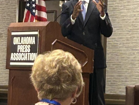 Chris Willingham and Bruce Willingham were session speakers at the Oklahoma Press Association annual convention at the Sheraton in downtown Oklahoma City Friday, June 7. The Willinghams were the target of recorded racist and targeted remarks by county off